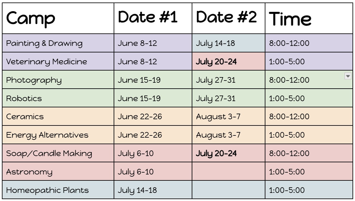 Full-Day Summer STEAM Camps - 2026