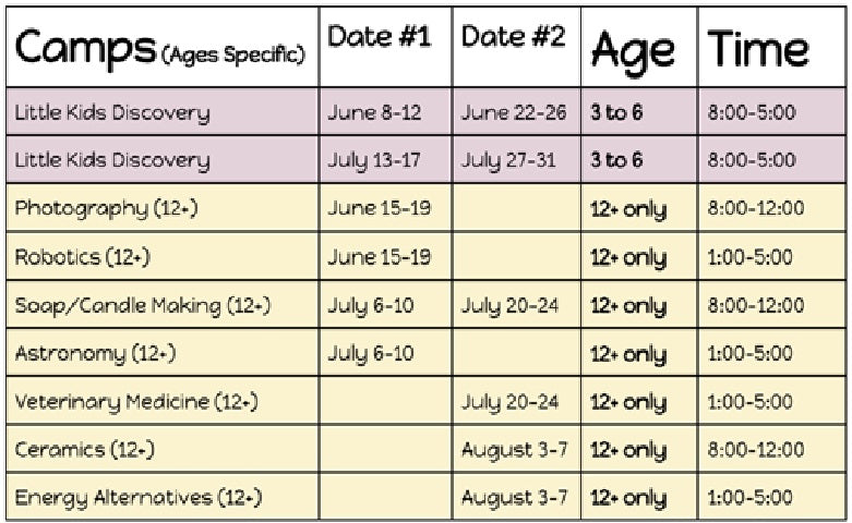 STEAM Camps for Ages 12+ only - Half Day